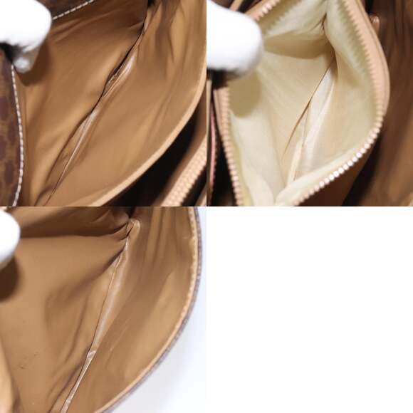 CELINE Macadam Canvas Shoulder Bag Pvc Leather Brown Gold - Picture 13 of 13